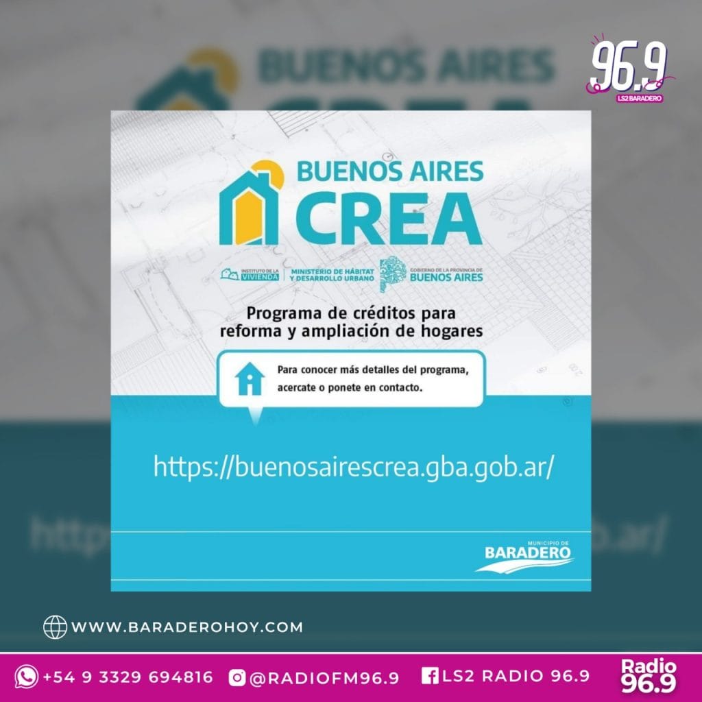 Inscripción al Programa Crea: destinado a quienes buscan realizar mejoras, refacciones o ampliar su vivienda