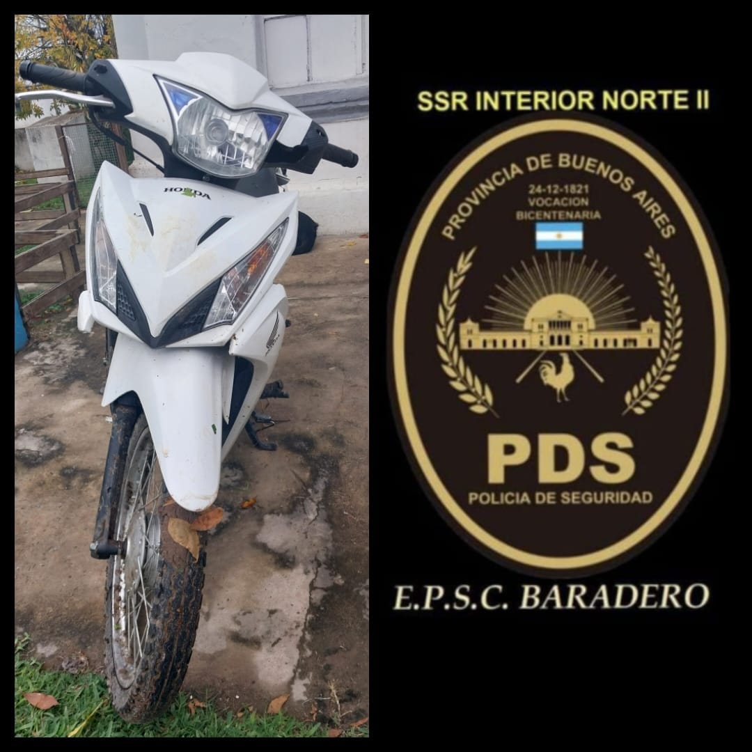 RECUPERAN MOTOCICLETA HURTADA EN ZONA MONTE