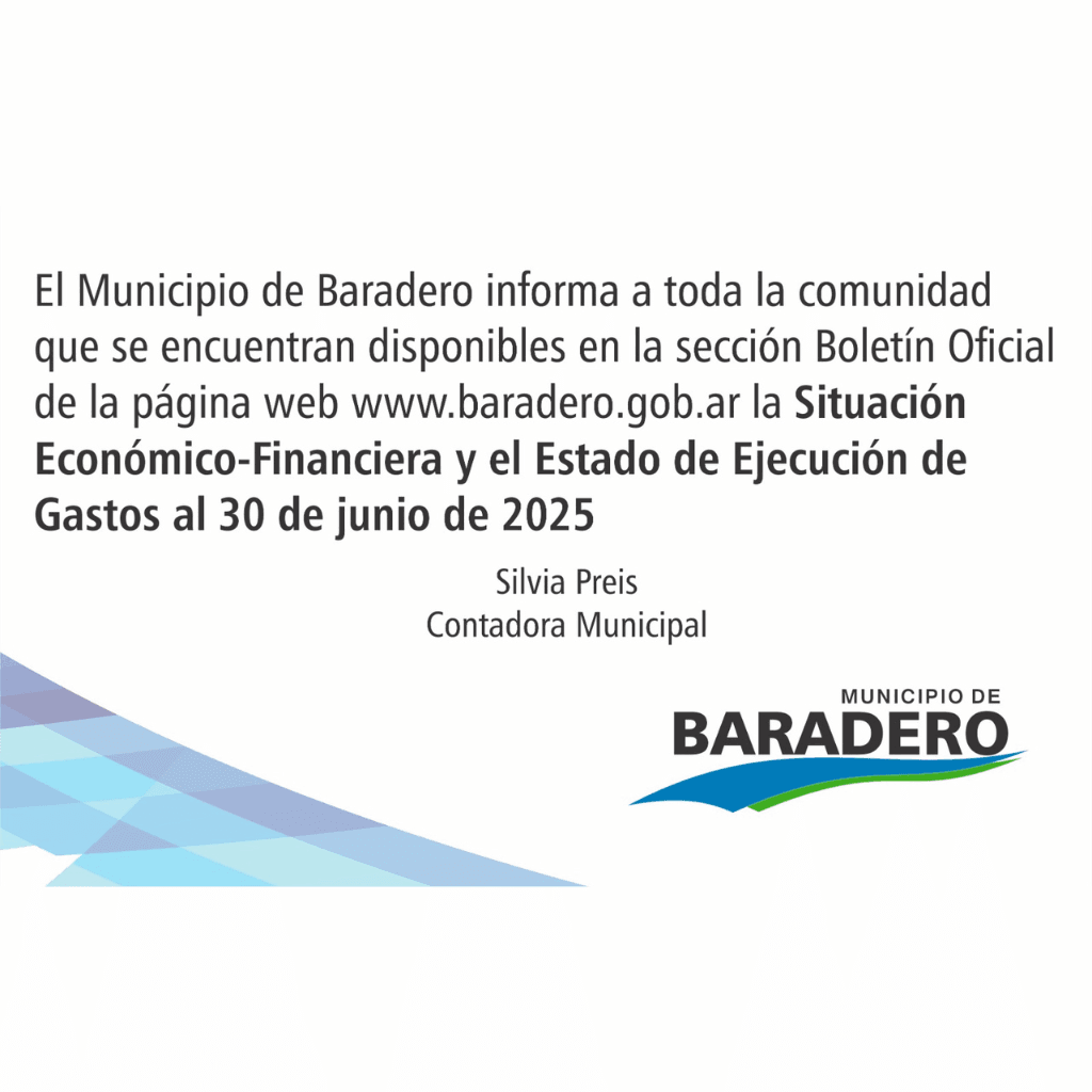 CONTADURÍA MUNICIPAL: INFORME ECONÓMICO-FINANCIERO AL 30 DE JUNIO DE 2025
