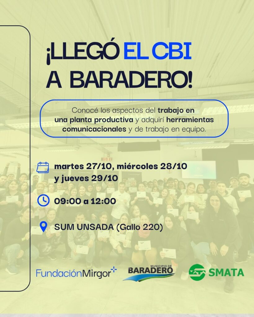 FUNDACIÓN MIRGOR PUBLICÓ EL LISTADO DE SELECCIONADOS PARA EL CURSO DE OPERARIO DE PRODUCCIÓN EN BARADERO